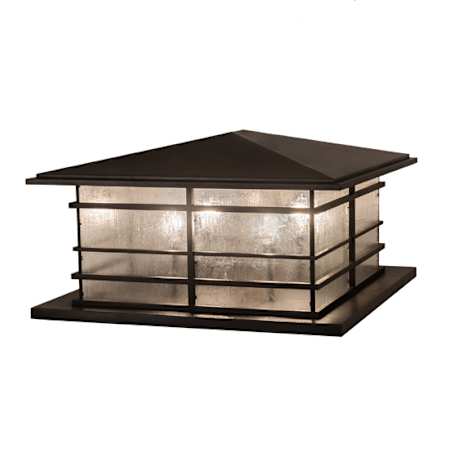 Meyda Tiffany Tea House 4 Light 24" Tall Pier Mount Post Light Craftsman Brown