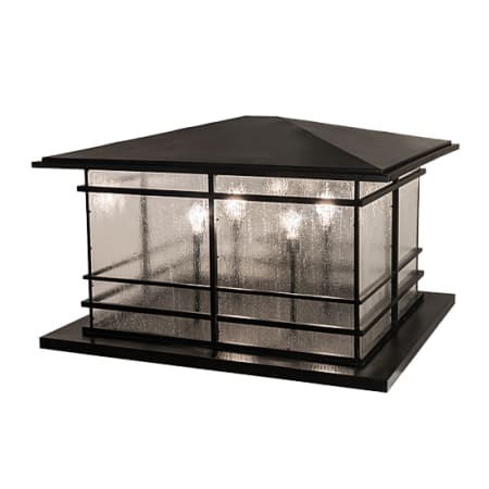 Meyda Tiffany Tea House 4 Light 30" Tall Pier Mount Post Light Craftsman Brown