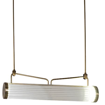 Meyda Tiffany 30" Wide Linear Pendant Natural Brass