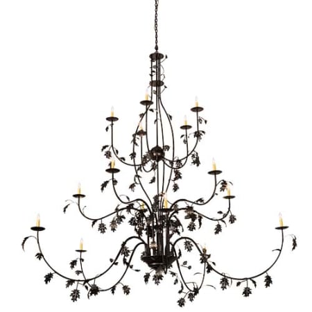 Meyda Tiffany Oak Leaf 15 Light 96" Wide Taper Candle Style Chandelier Mahogany Bronze