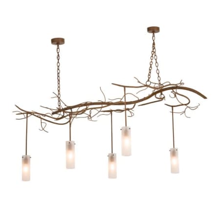 Meyda Tiffany Winter Solstice 5 Light 72" Wide Linear Chandelier Rust
