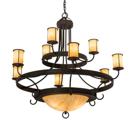 Meyda Tiffany Nehring 12 Light 52" Wide Ring Chandelier Wrought Iron