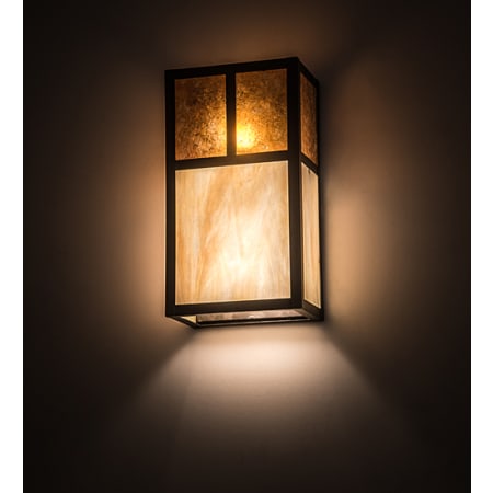 Meyda Tiffany Hyde Park 2 Light 12" Tall Wall Sconce with Shade Craftsman Brown