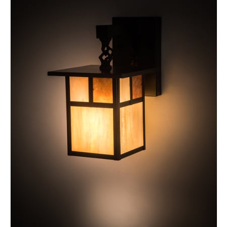 Meyda Tiffany Hyde Park 11" Tall Hand Crafted Wall Sconce Craftsman Brown
