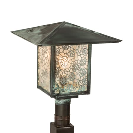 Meyda Tiffany Seneca 17" Tall Post Light Verdigris