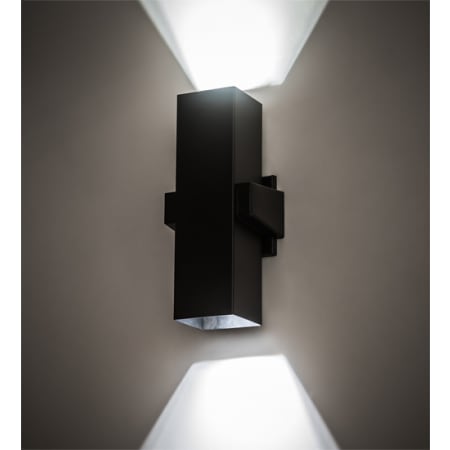 Meyda Tiffany Quadrato 2 Light 14" Tall Wall Sconce Textured Black