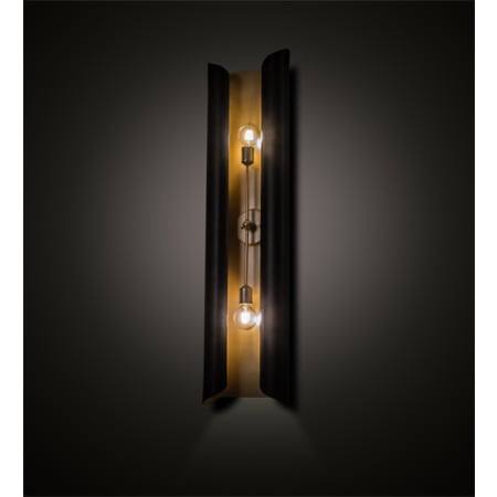 Meyda Tiffany Beaumont Alva 2 Light 48" Tall Wall Sconce Textured Black / Champagne Metallic