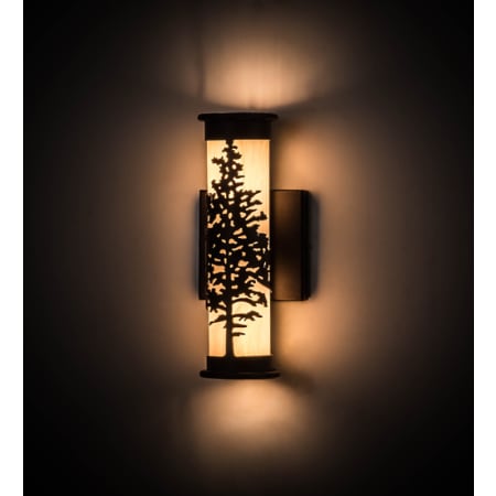 Meyda Tiffany Tamarack 2 Light 12" Tall Wall Sconce with Shade Cafe Noir