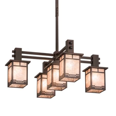 Meyda Tiffany Roylance 5 Light 36" Wide Chandelier Mahogany Bronze