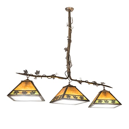 Meyda Tiffany 3 Light 66" Wide Linear Pendant Antique Copper / Burnished