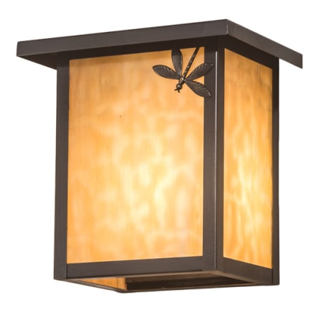 Meyda Tiffany Seneca Dragonfly Right 8" Tall Wall Sconce Craftsman Brown