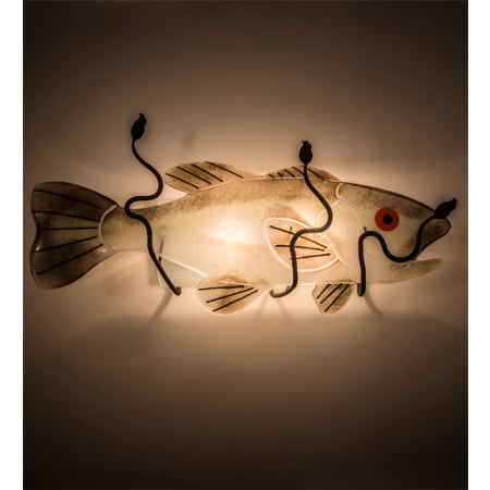 Meyda Tiffany Metro Fusion Bass 2 Light 10" Tall Wall Sconce Textured Black