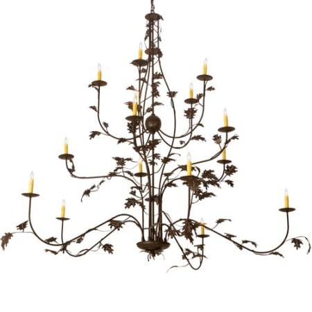 Meyda Tiffany Oak Leaf 15 Light 72" Wide Taper Candle Style Chandelier Cafe-Noir