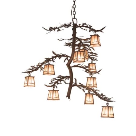 Meyda Tiffany Pine Branch 10 Light 42" Wide Chandelier Mahogany Bronze