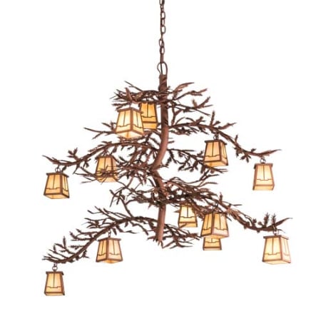 Meyda Tiffany Pine Branch 12 Light 44" Wide Chandelier Rust