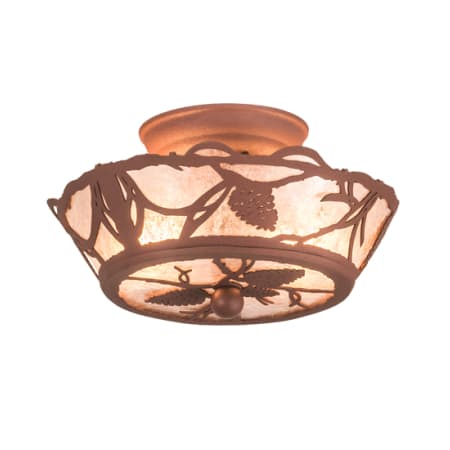 Meyda Tiffany Whispering Pines 2 Light 10" Wide Semi-Flush Ceiling Fixture - Rust Finish Rust