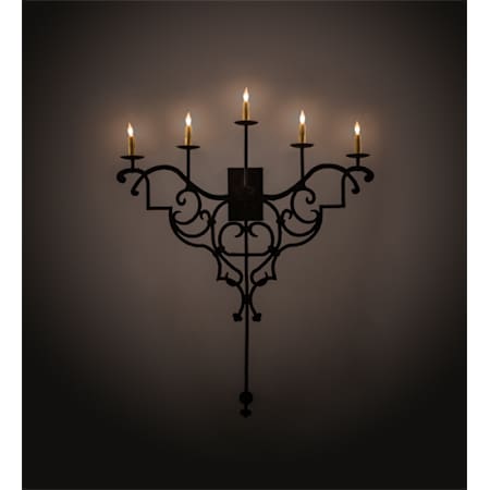 Meyda Tiffany Fleur De Lys 5 Light 45" Tall Hand Crafted Wall Sconce Julio Distressed