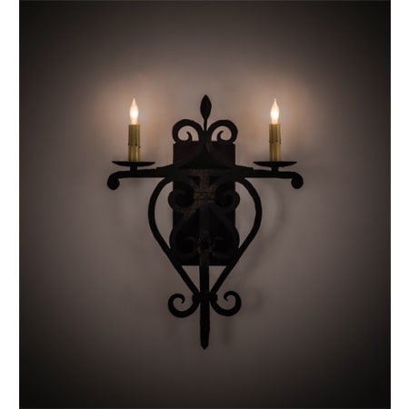Meyda Tiffany Fleur De Lys 2 Light 20" Tall Wall Sconce Julio Distressed