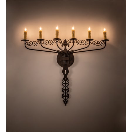 Meyda Tiffany Almonte 6 Light 30" Tall Wall Sconce Classic Rust