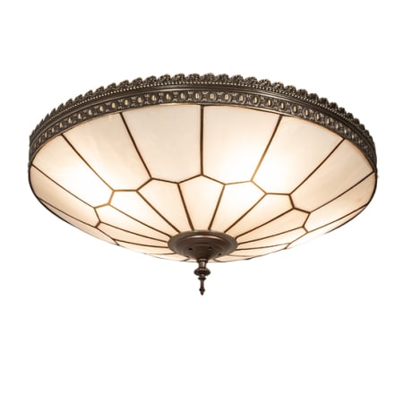 Meyda Tiffany Vincent Honeycomb 4 Light 21" Wide Semi-Flush Bowl Ceiling Fixture with Clear, Frosted Glass Shade - Mahogany Bronze Finish Mahogany Bronze