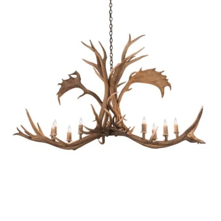 Meyda Tiffany Long Antlers Elk and Fallow Deer 8 Light 64" Wide Antler Candle Style Chandelier Antique Copper