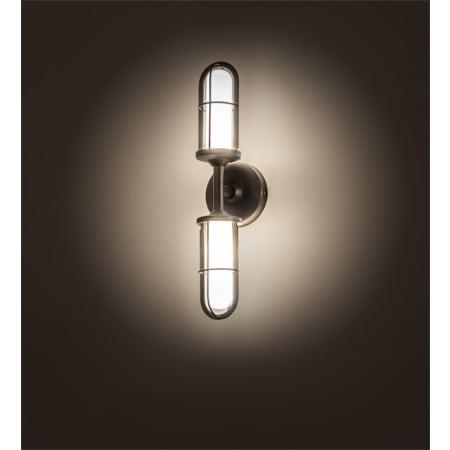 Meyda Tiffany Jaula 19" Tall LED Wall Sconce with Dual Shade Weathered Brass