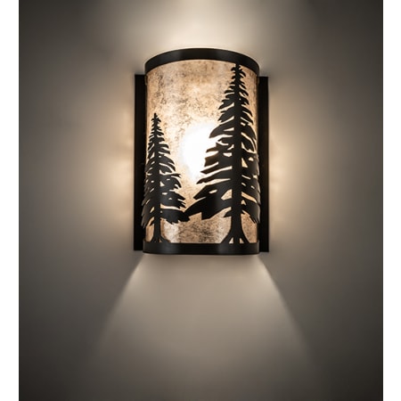 Meyda Tiffany Tall Pines 12" Tall Hand Crafted Wall Sconce Timeless Bronze