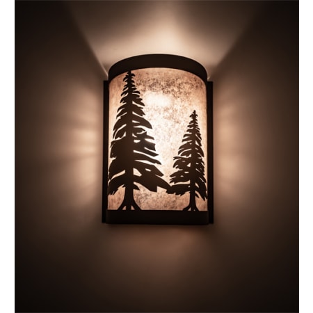 Meyda Tiffany Tall Pines Left 12" Tall Wall Sconce Oil Rubbed Bronze