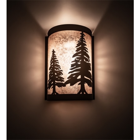 Meyda Tiffany Tall Pines Right 12" Tall Wall Sconce Oil Rubbed Bronze