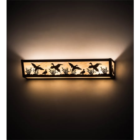 Meyda Tiffany Ducks in Flight 24" Wide Bath Bar Rust / Green