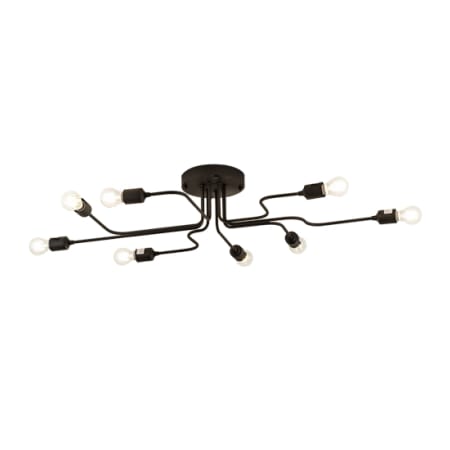Meyda Tiffany PipeDream Alva 8 Light 44" Wide Semi-Flush Linear Ceiling Fixture Wrought Iron