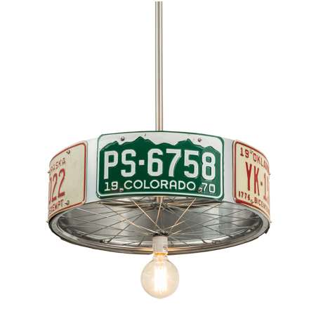 Meyda Tiffany 22" Wide Abstract Pendant Steel / Custom