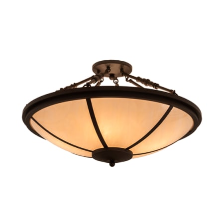 Meyda Tiffany Commerce 4 Light 31" Wide Semi-Flush Bowl Ceiling Fixture - Oil Rubbed Bronze Finish Oil Rubbed Bronze