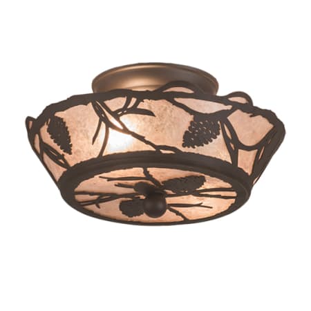 Meyda Tiffany Whispering Pines 2 Light 11" Wide Semi-Flush Ceiling Fixture Oil Rubbed Bronze