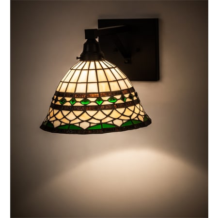 Meyda Tiffany Tiffany 11" Tall Wall Sconce with Shade Textured Black