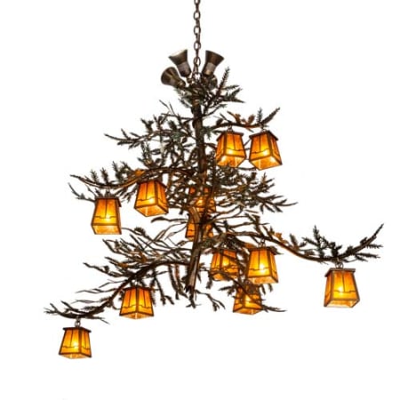Meyda Tiffany Pine Branch 12 Light 52" Wide Chandelier Antique Copper