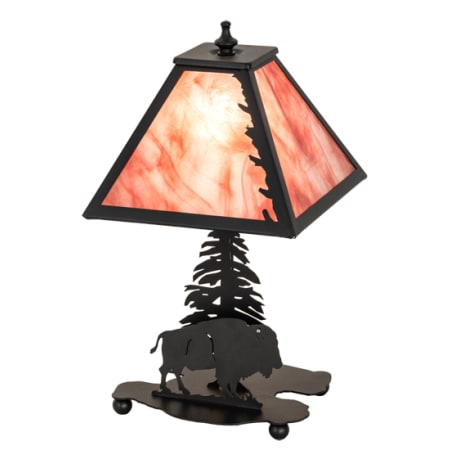 Meyda Tiffany Buffalo 15" Tall Buffet Table Lamp Textured Black