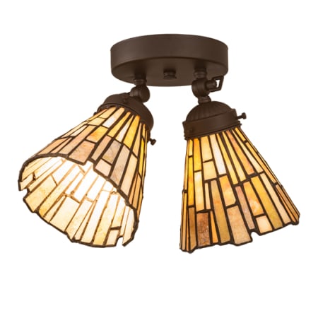 Meyda Tiffany Delta 2 Light 8" Wide Semi-Flush Ceiling Fixture Oil Rubbed Bronze