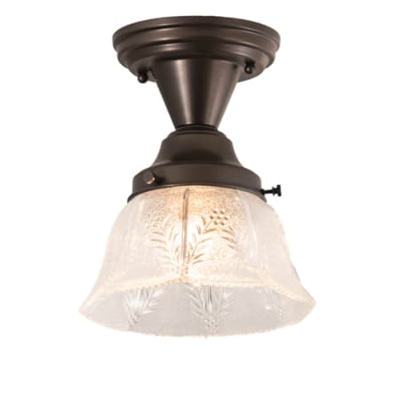Meyda Tiffany Revival Summer Wheat 8" Wide Semi-Flush Ceiling Fixture - Craftsman Brown Finish Craftsman Brown