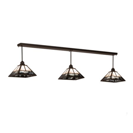 Meyda Tiffany 3 Light 84" Wide Linear Pendant Oil Rubbed Bronze