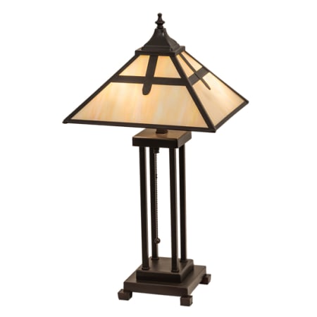 Meyda Tiffany Cross Mission 2 Light 24" Tall Buffet Table Lamp Mahogany Bronze