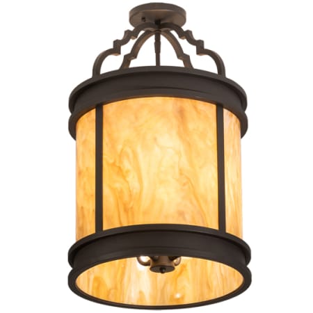 Meyda Tiffany Wyant 4 Light 15" Wide Semi-Flush Ceiling Fixture - Wrought Iron Finish Wrought Iron