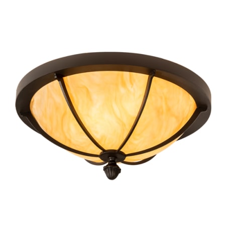 Meyda Tiffany Dominga 3 Light 16" Wide Flush Mount Bowl Ceiling Fixture - Wrought Iron Finish Wrought Iron