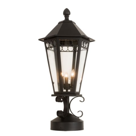 Meyda Tiffany Yorkshire 3 Light 30" Tall Post Light Textured Black