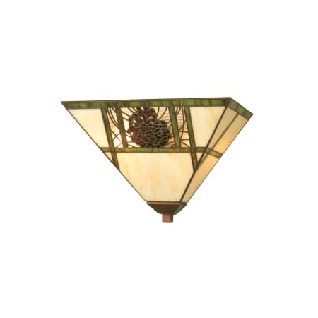 Meyda Tiffany 14" W Pinecone Ridge Wall Sconce Beige Amber Seedy