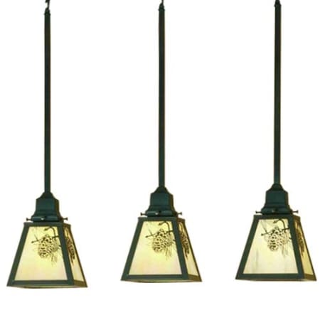 Meyda Tiffany Long Winter Pine 3 Light 24" Wide Linear Pendant N/A