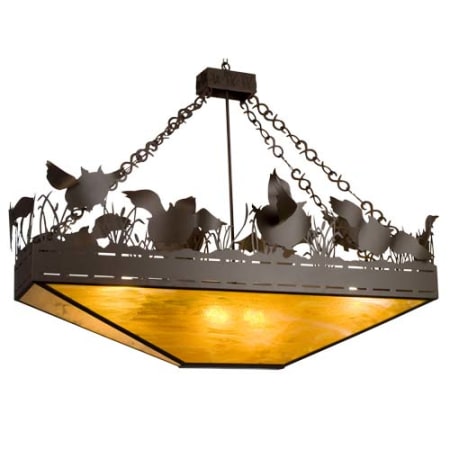 Meyda Tiffany Flying Pigs 6 Light 64" Wide Linear Pendant Cafe-Noir