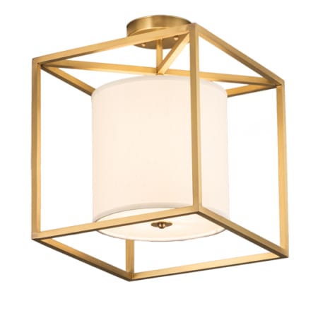 Meyda Tiffany Kitzi Cilindro 20" Wide Semi-Flush Square Ceiling Fixture Brass Tint