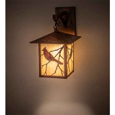 Meyda Tiffany Seneca Song Bird 14" Tall Wall Sconce Vintage Copper