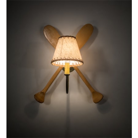 Meyda Tiffany Paddle 17" Tall Wall Sconce with Shade Tarnished Copper